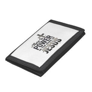 Jesus Power Religious Vintage Typography Shirt Tri-fold Wallet