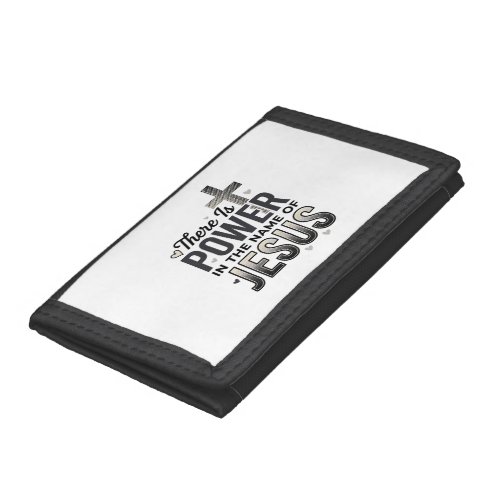 Jesus Power Religious Vintage Typography Shirt Trifold Wallet