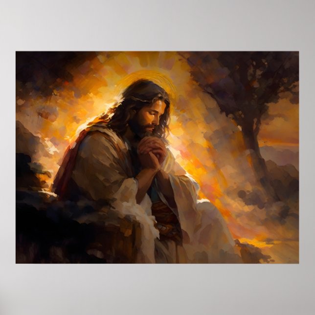 Jesus Pray In Gethsemane Garden Poster (Front)