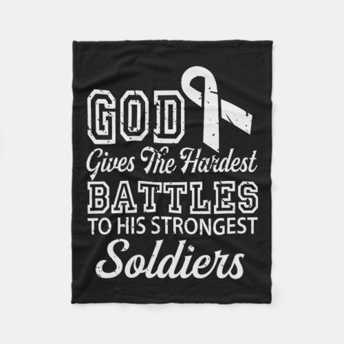 Jesus Prayer Lung Cancer Warrior Gift Lung Cancer  Fleece Blanket