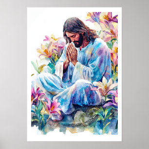 Jesus Prayer Modern Religious Catholic Art Poster