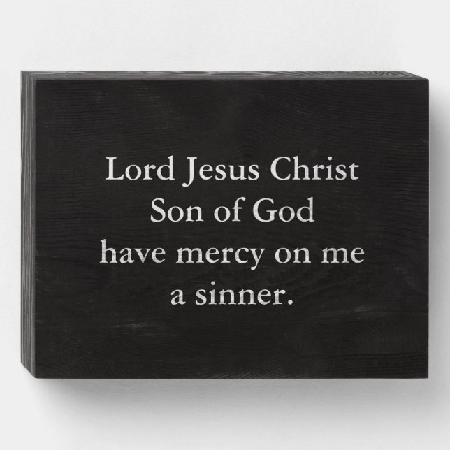 Jesus prayer wooden box sign (Front Horizontal)
