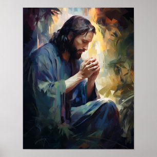 Jesus Praying Art Poster