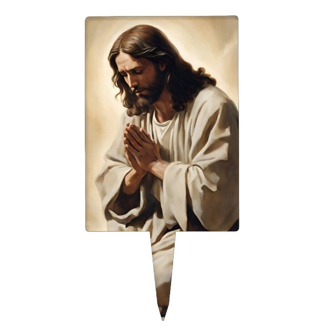 Jesus Praying Cake Topper (Front)