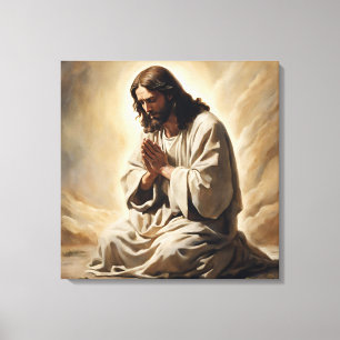 Jesus Praying Canvas Print