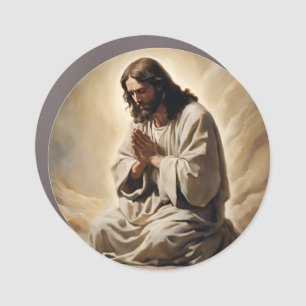 Jesus Praying Car Magnet