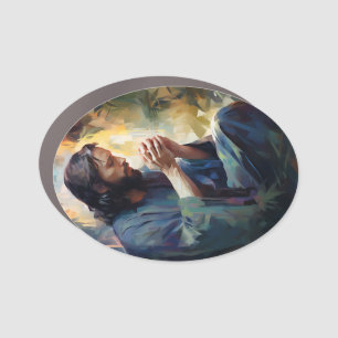 Jesus Praying Car Magnet