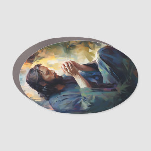 Jesus Praying Car Magnet