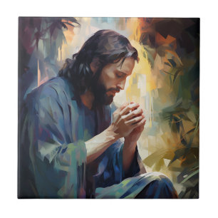 Jesus Praying Ceramic Tile