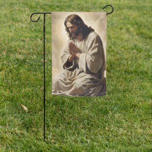 Jesus Praying Garden Sign