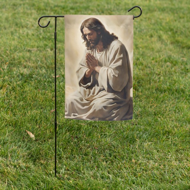 Jesus Praying Garden Sign (In SItu)