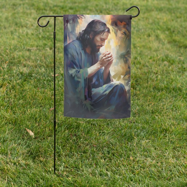 Jesus Praying Garden Sign (In SItu)