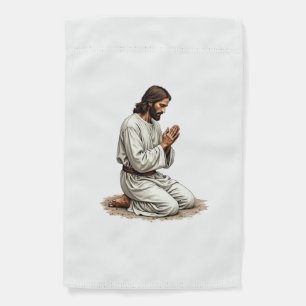 Jesus Praying Hands Vintage Engraving Faith Tee (4 Garden Flag