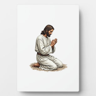 Jesus Praying Hands Vintage Engraving Faith Tee (4 Plaque