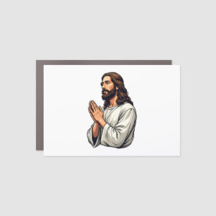 Jesus Praying Hands Vintage Engraving Tee Car Magnet