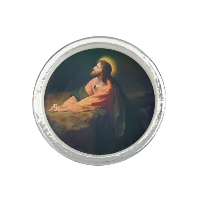 Jesus Praying in the Garden Gethsemane Ring (Front)