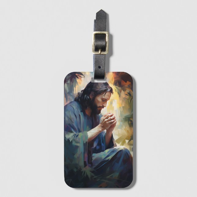 Jesus Praying Luggage Tag (Front Vertical)