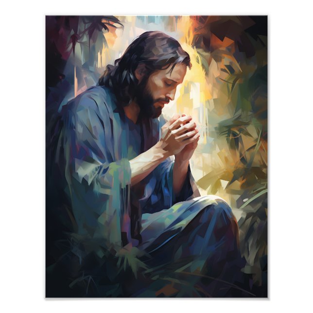 Jesus Praying Photo Print (Front)