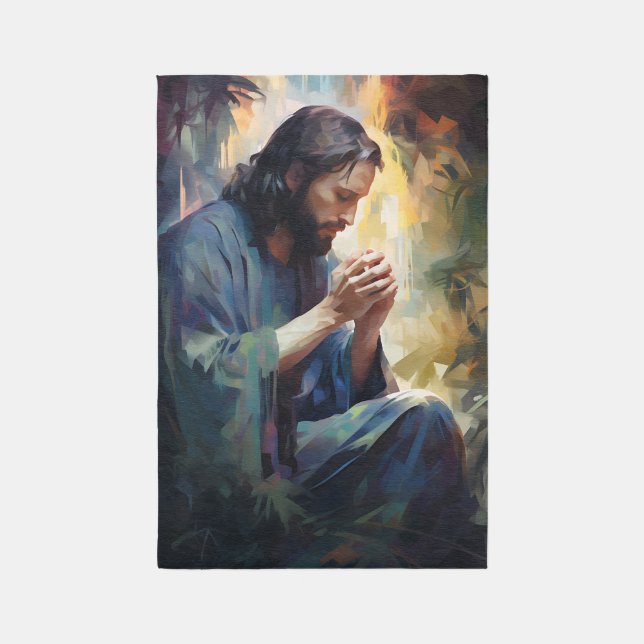 Jesus Praying Rug (Front (Vertical))