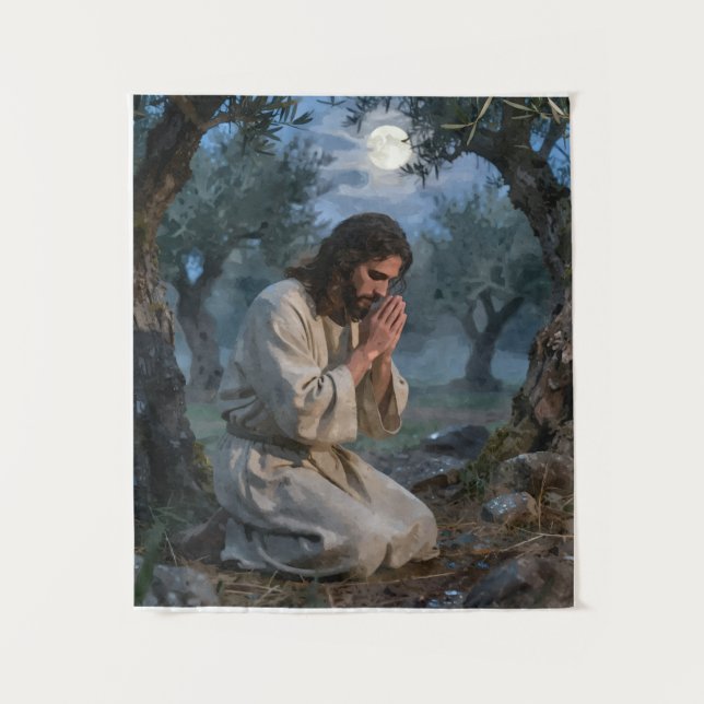 Jesus Praying Tapestry (Front)