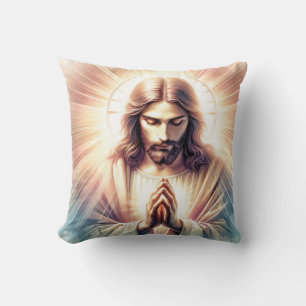 Jesus Praying Throw Pillow