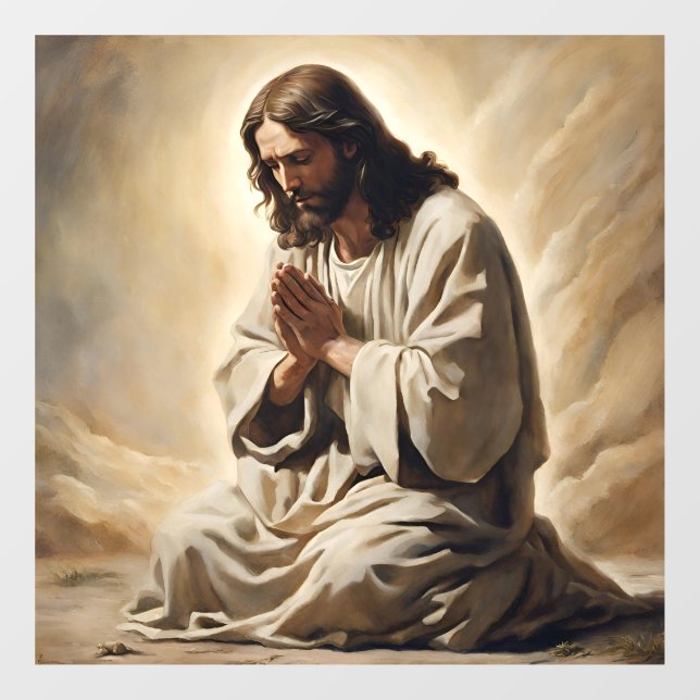 Jesus Praying Window Cling (Sheet)