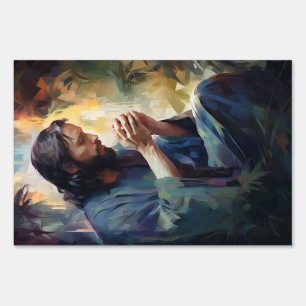 Jesus Praying Yard Sign