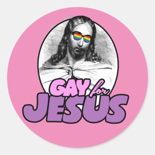Jesus Pride T-Shirt Classic Round Sticker (Front)