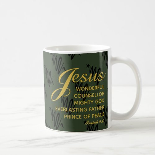 JESUS PRINCE OF PEACE Christmas Monogram Coffee Mug
