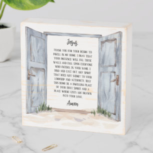 Jesus Protect Our Home Prayer Wooden Box Sign