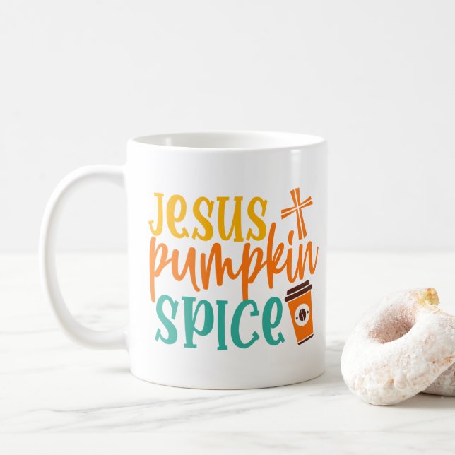 Jesus Pumpkin Spice  Coffee Mug (With Donut)