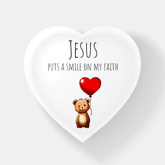 Jesus Puts A Smile On My Faith Acrylic Paperweight (Front)