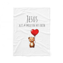 Jesus Puts A Smile On My Faith Comfy Blanket