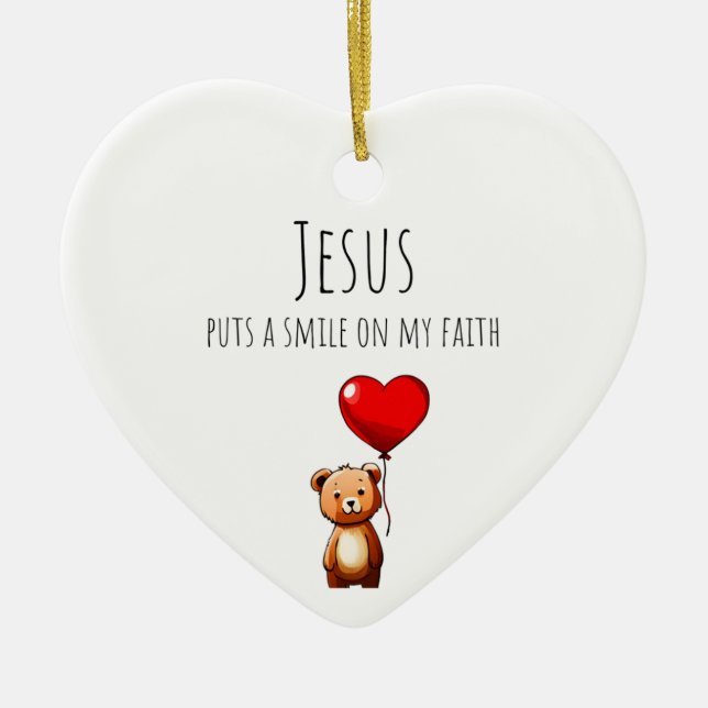 Jesus Puts A Smile On My Faith Customized Ornament (Front)