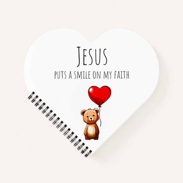 Jesus Puts A Smile On My Faith Hear Shaped Journal (Front)