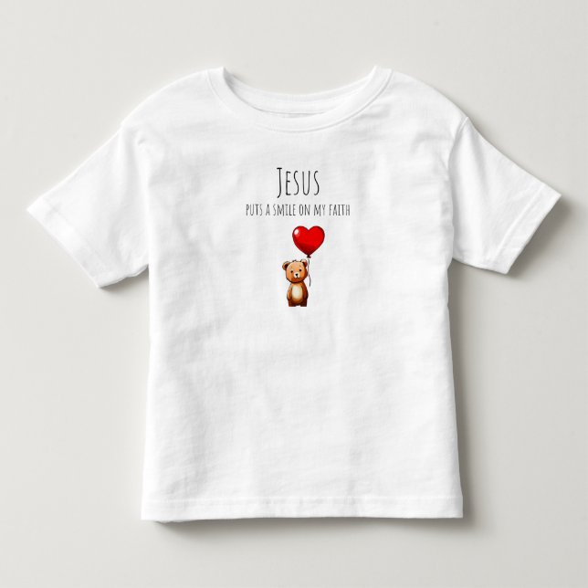 Jesus Puts A Smile On My Faith Toddler Tee (Front)