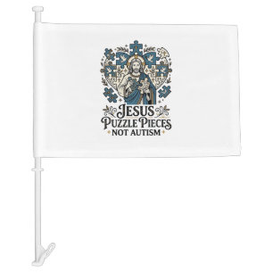Jesus Puzzle Pieces Not Autism Jesus Puzzle Pieces Car Flag