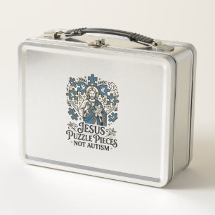 Jesus Puzzle Pieces Not Autism Jesus Puzzle Pieces Metal Lunch Box