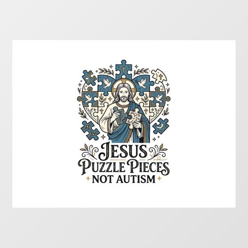 Jesus Puzzle Pieces Not Autism Jesus Puzzle Pieces Window Cling