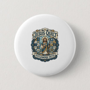 Jesus Quilt Patchwork Faith Jesus Quilt Patchwork Button