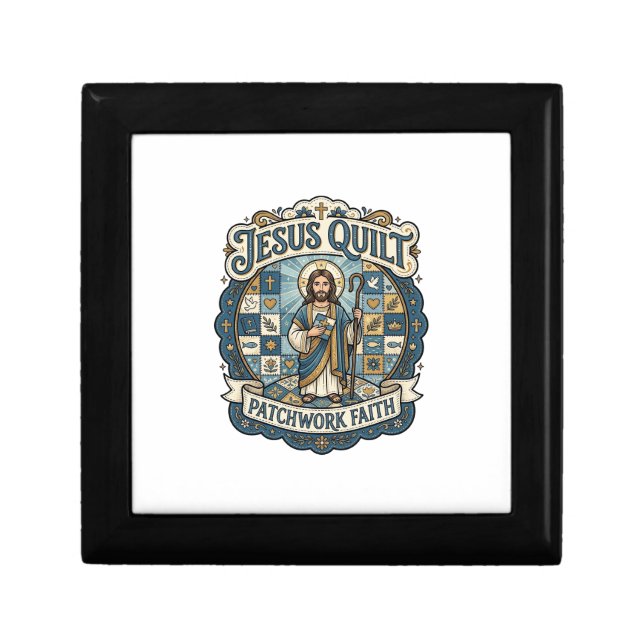 Jesus Quilt Patchwork Faith Jesus Quilt Patchwork  Gift Box (Front)