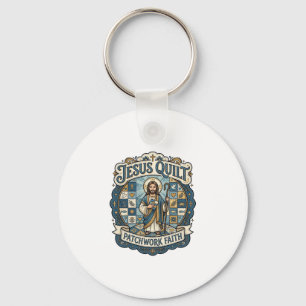 Jesus Quilt Patchwork Faith Jesus Quilt Patchwork Keychain