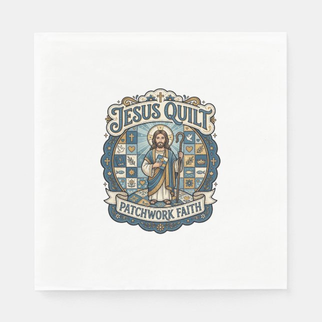 Jesus Quilt Patchwork Faith Jesus Quilt Patchwork  Napkins (Front)