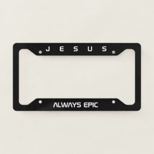 Jesus Quote Name Black Neon License Plate Frame