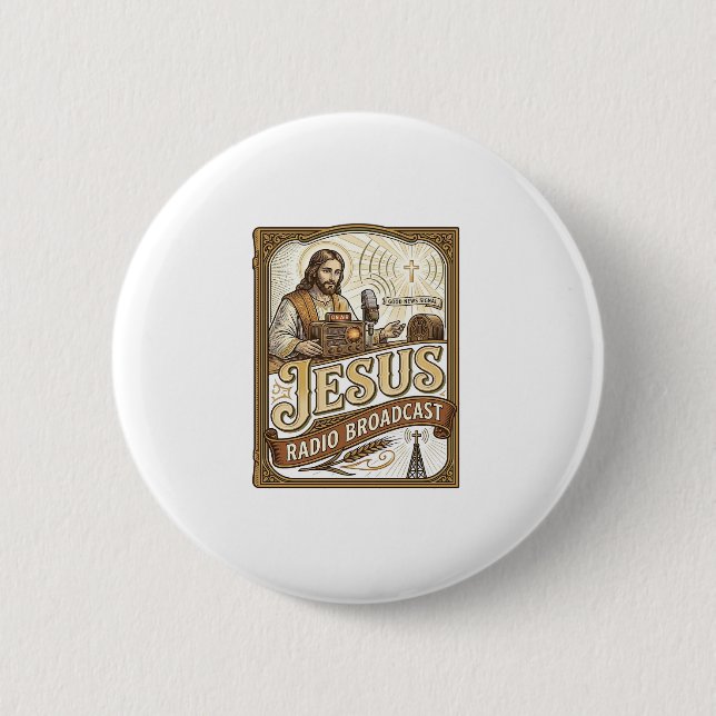 Jesus Radio Broadcast Jesus Radio Broadcast Christ Button (Front)