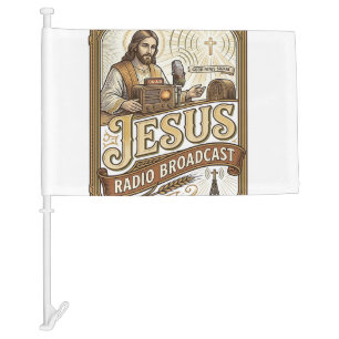 Jesus Radio Broadcast Jesus Radio Broadcast Christ Car Flag