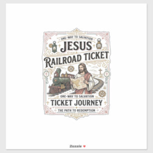 Jesus Railroad Ticket Journey Jesus Railroad Ticke Sticker