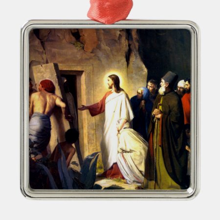 Jesus Raising Lazarus From The Dead Metal Ornament