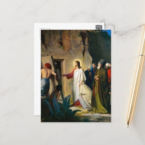 Jesus Raising of Lazarus by Carl Bloch Holiday Postcard