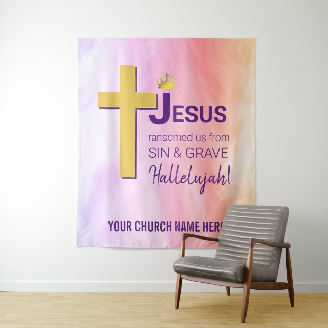 JESUS RANSOMED US Christian Easter Tapestry (In Situ)